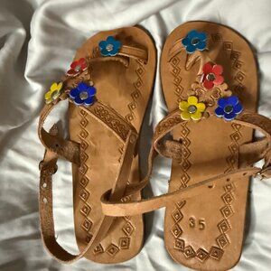 Classic Leather Handmade Woman Sandal Made In Nicaragua. Sz 5